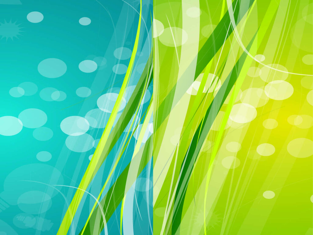 Vibrant Green & Blue Abstract Wallpaper: Fluid Lines & Circular Shapes