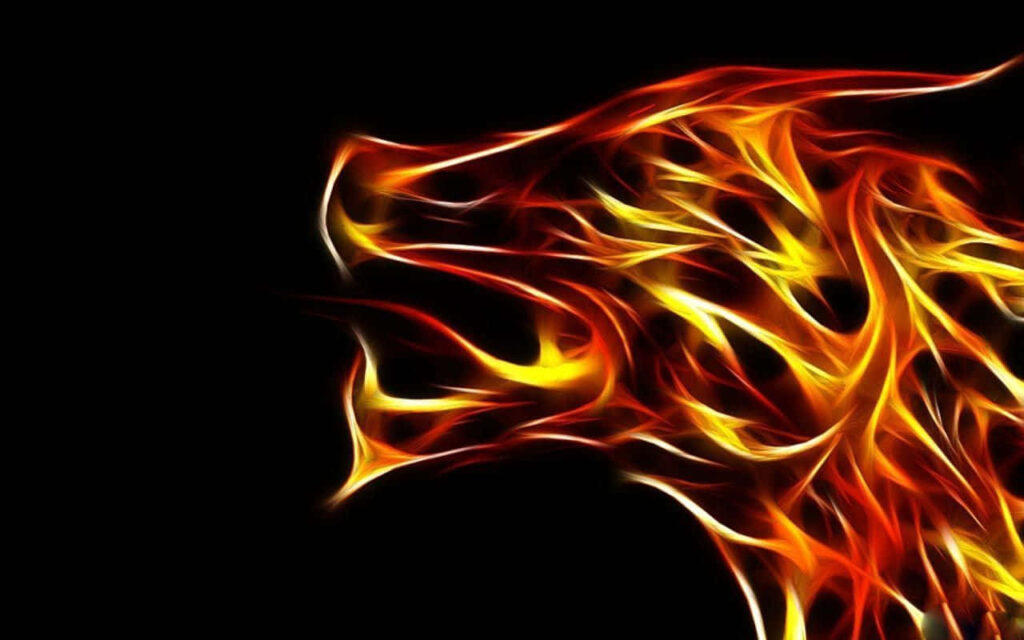 Vibrant Guardian Wolves Wallpaper: Fire vs. Water Elements