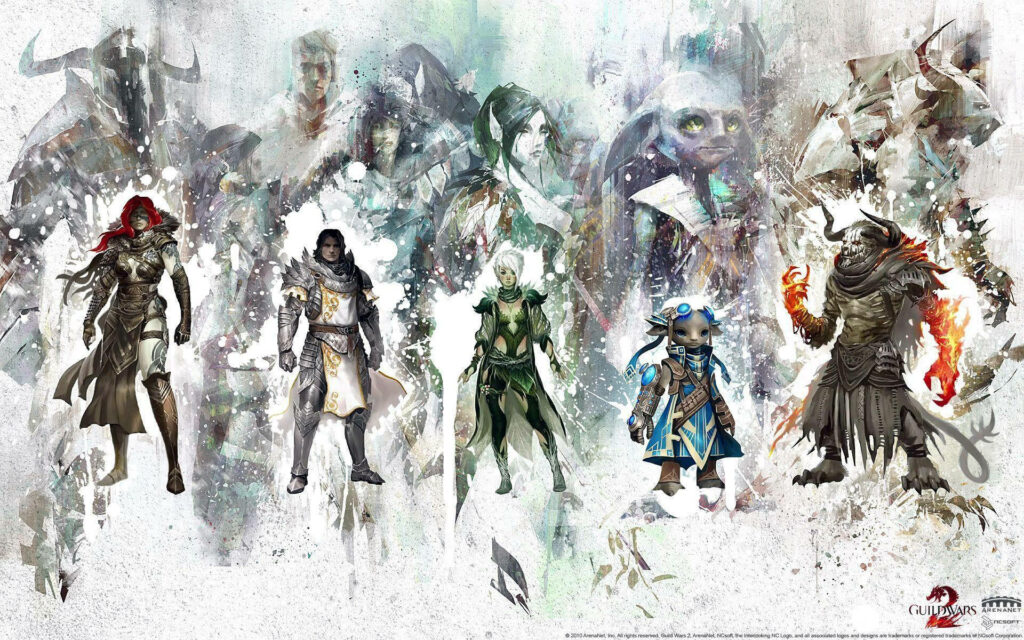 Vibrant Guild Wars 2 Character Wallpaper: Fantasy Art Background