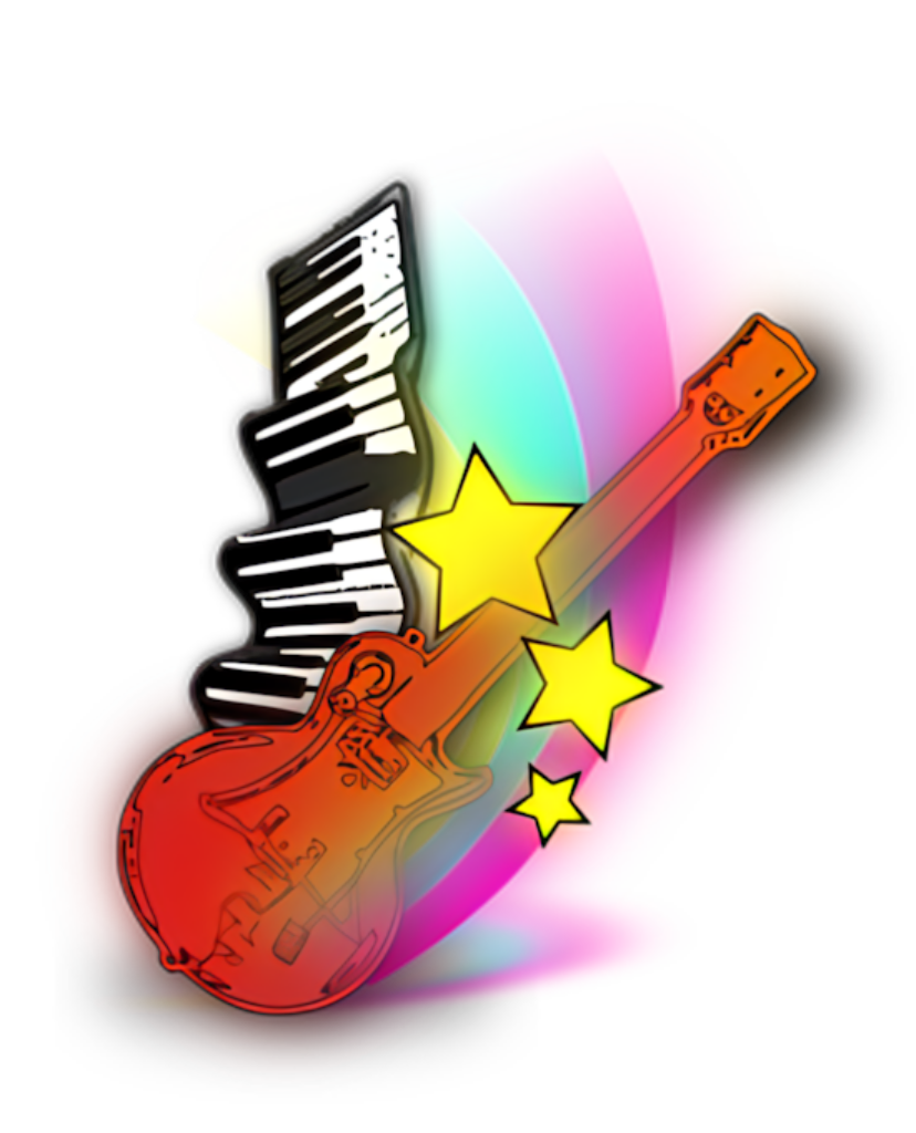 Vibrant Guitar & Piano Wallpaper: Bold Abstract Art for Music Lovers