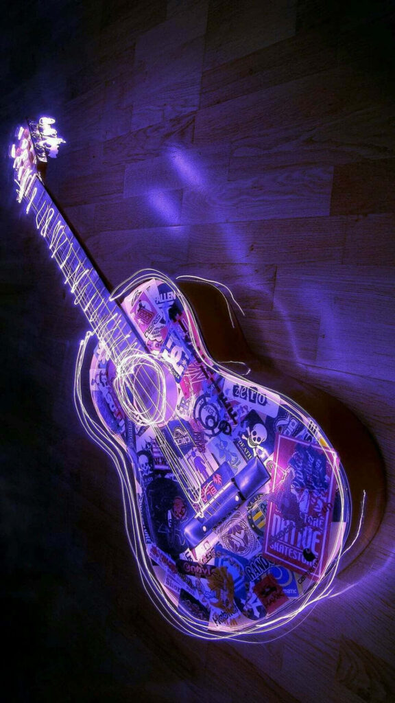 Colorful Guitar Wallpaper: Let the Music Set Your Soul Free