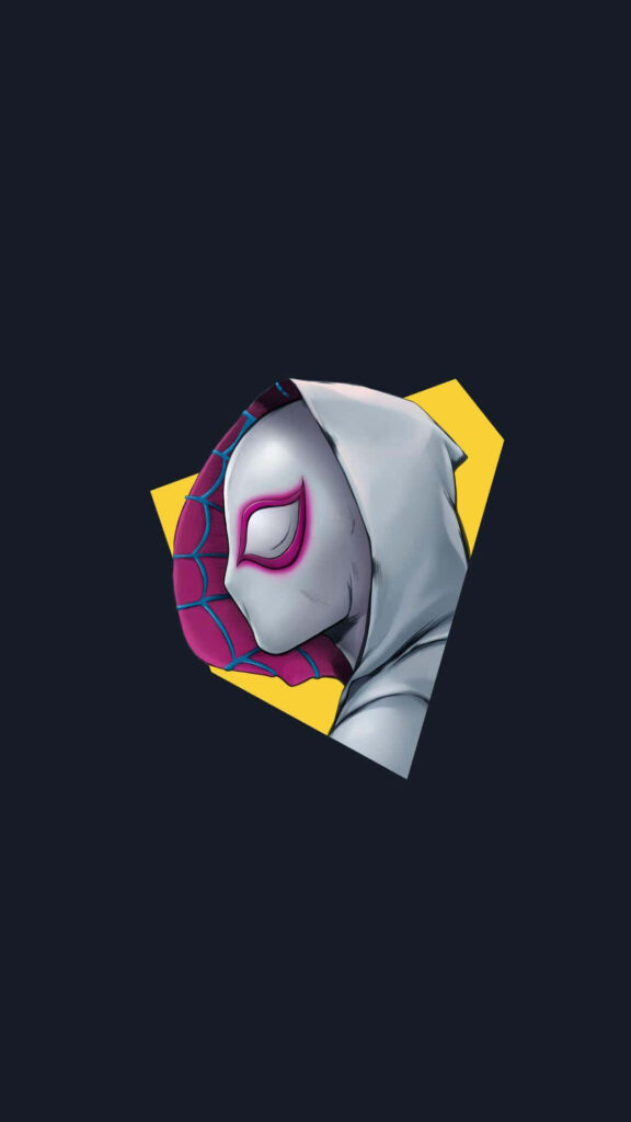 Vibrant Gwen Stacy Spider-Woman Wallpaper Against Geometric Design