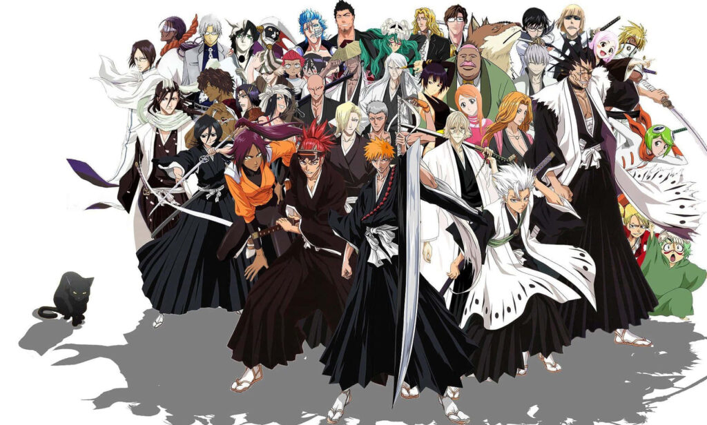 HD Wallpaper: Iconic Bleach Anime Characters in Dynamic Group Design
