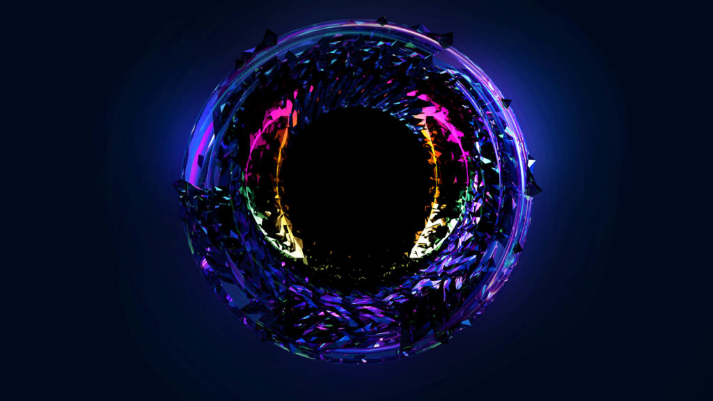 Vibrant HD Neon Abstract Wallpaper with Colorful Circular Design