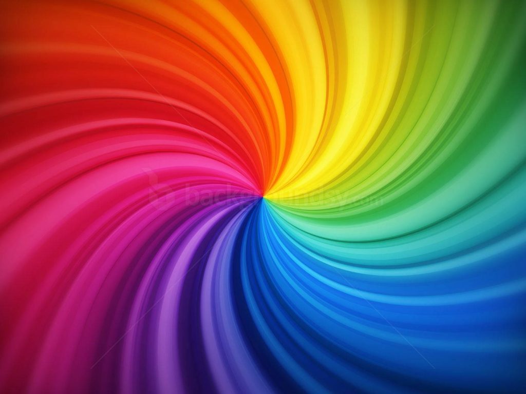 Vibrant HD spiral rainbow wallpaper with smooth vortex of radiant spectral colors abstract art background
