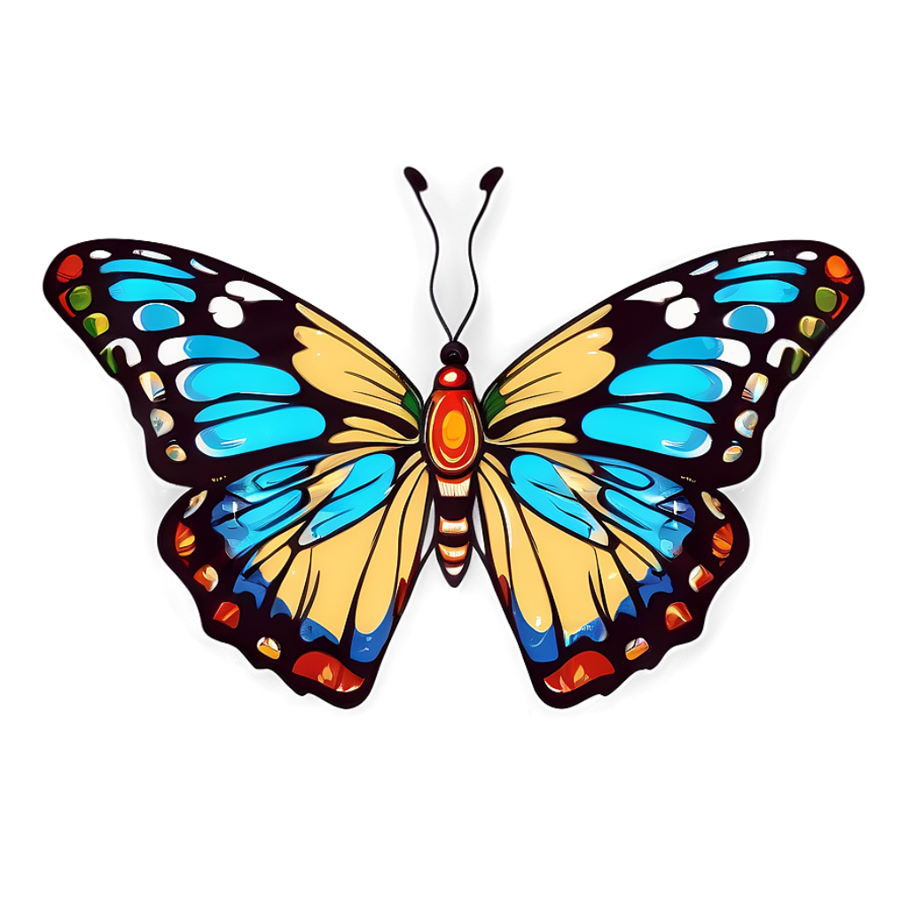 Vibrant Hand-Drawn Butterfly Wallpaper: Colorful Artistic Background