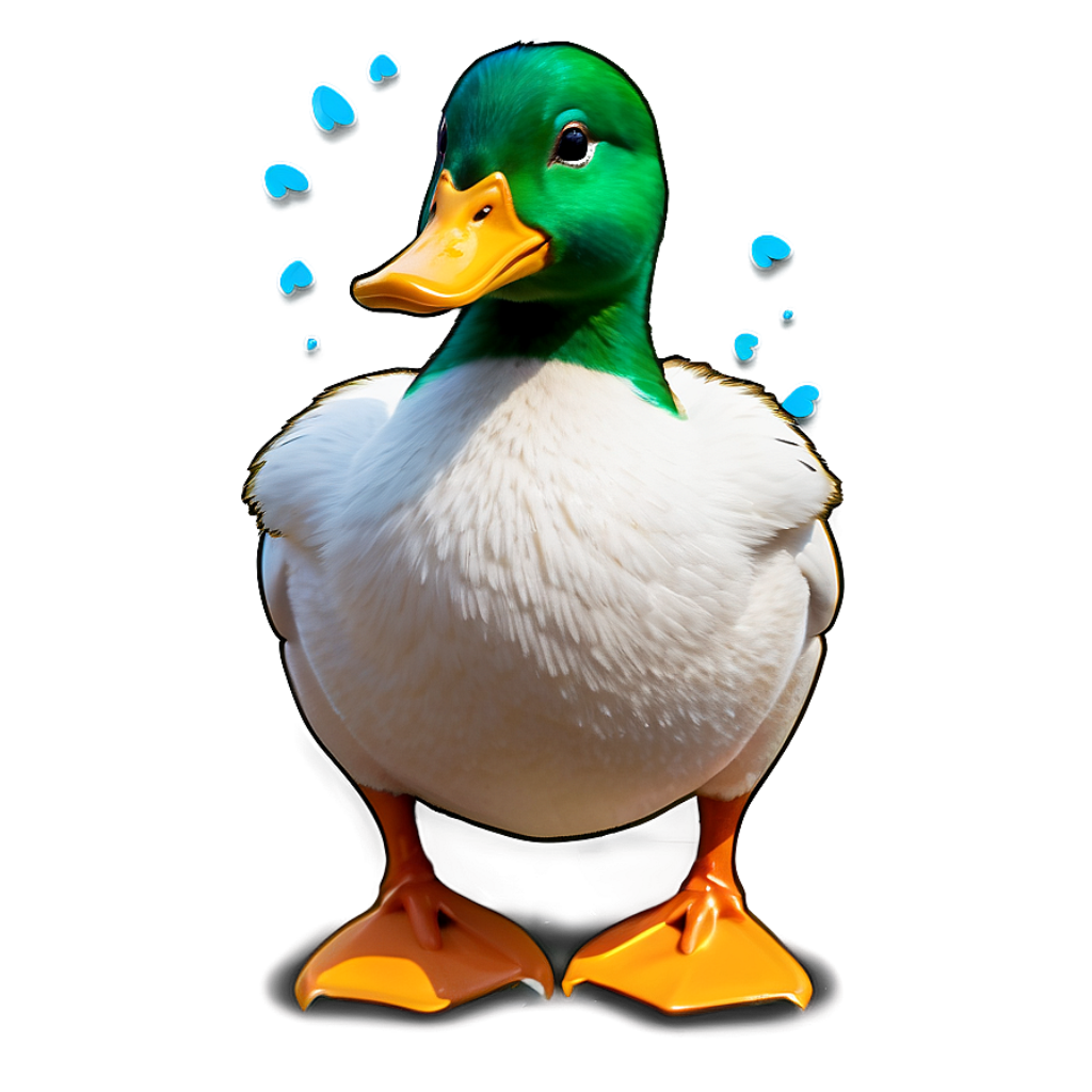 Vibrant Hand-Drawn Duck Sketch with Colorful Details and Simple Background Wallpaper