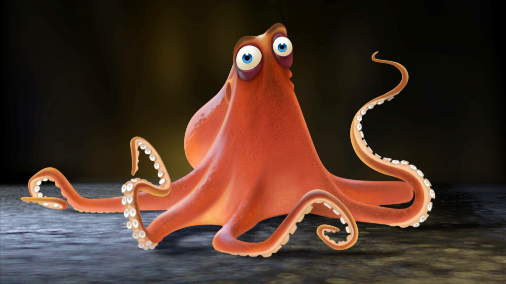 Vibrant Hank Septopus Wallpaper: Expressive Art on Dark Background