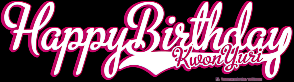 Vibrant Happy Birthday Kwon Yuri Banner - Festive Pink & White Background Wallpaper