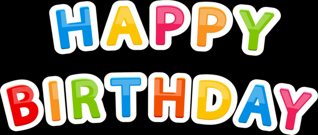 Vibrant Happy Birthday Banner with Colorful Letters on Transparent Background Wallpaper