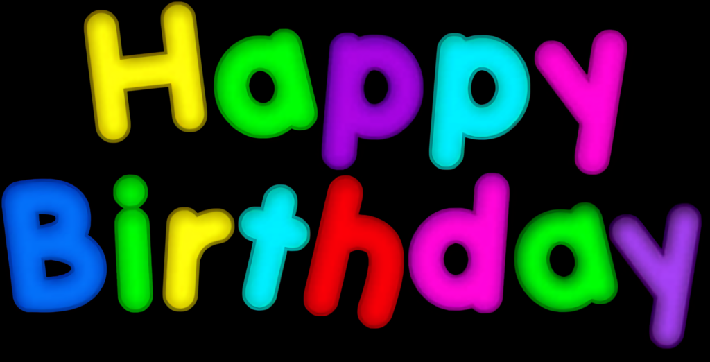 Vibrant Happy Birthday Wallpaper with Colorful Letters on Dark Background