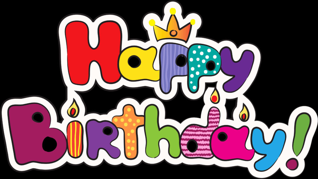 Vibrant Happy Birthday Graphic with Colorful Design & Festive Accents Wallpaper