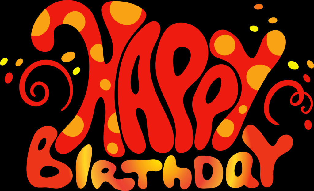 Vibrant Happy Birthday Wallpaper: Bold Red & Orange Festive Design