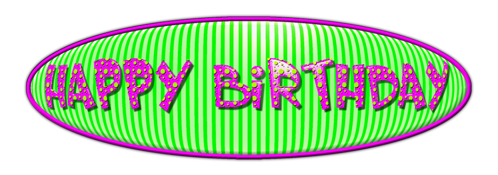 Vibrant Happy Birthday Wallpaper with Colorful Stripes and Bold Text