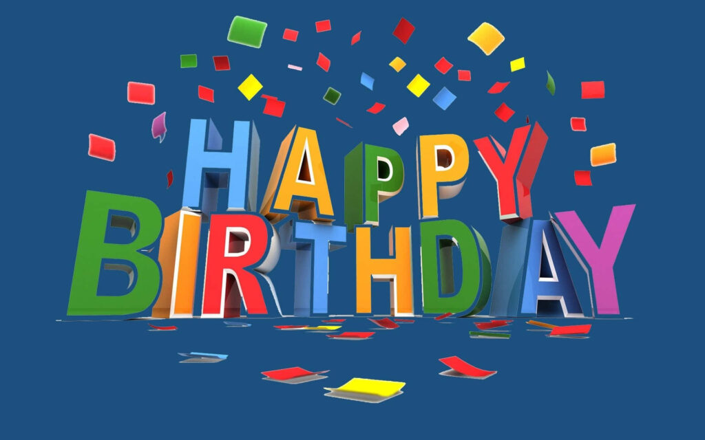 Vibrant Happy Birthday Wallpaper with Festive Confetti Background