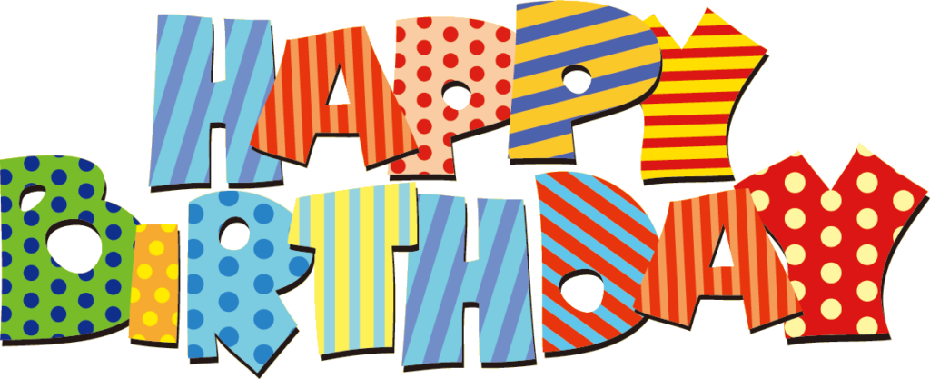 Cheerful Happy Birthday Wallpaper with Colorful Patterns and Stripes