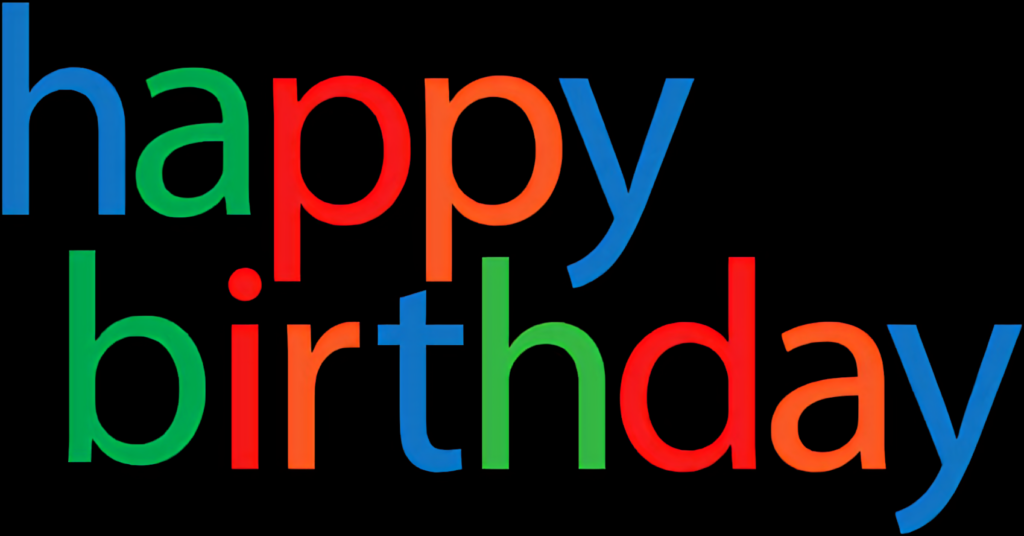 Vibrant Multicolored Happy Birthday Wallpaper on Black Background