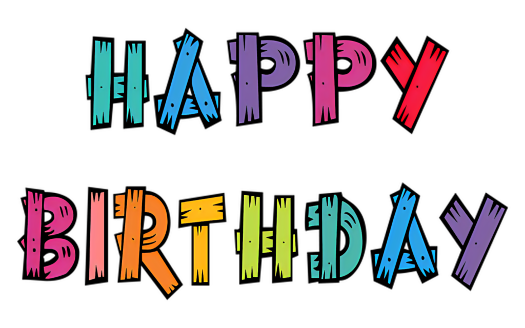 Vibrant Happy Birthday Wallpaper: Colorful Design on Black Background