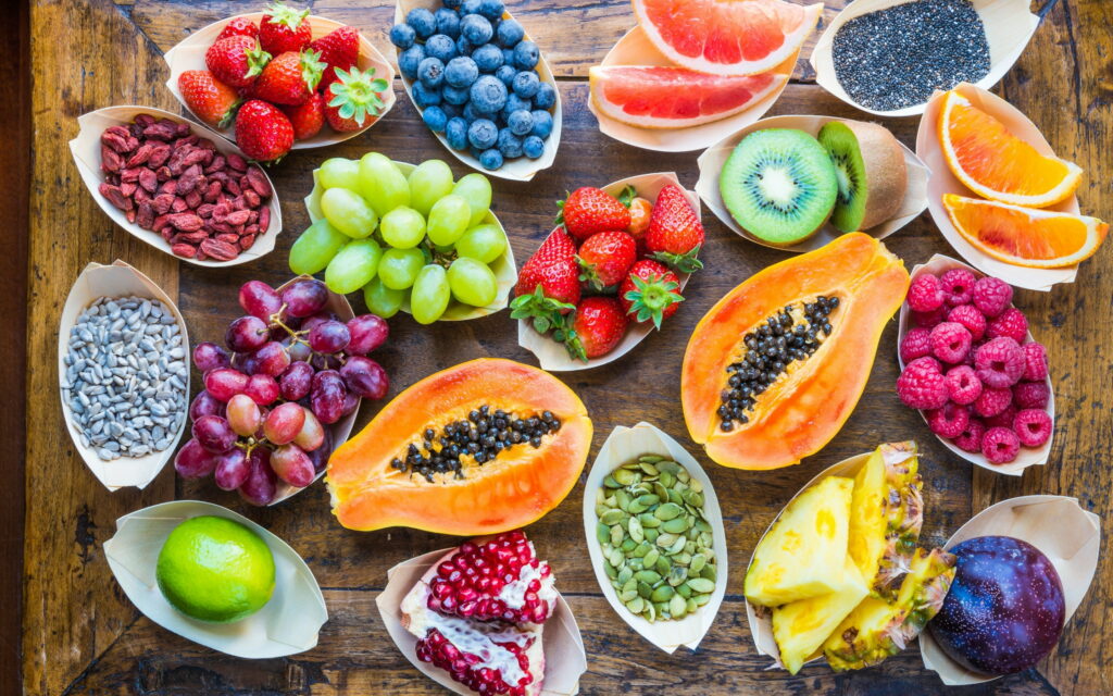 Vibrant and Colorful Fruit Medley: A High-Definition Wallpaper Background Photo