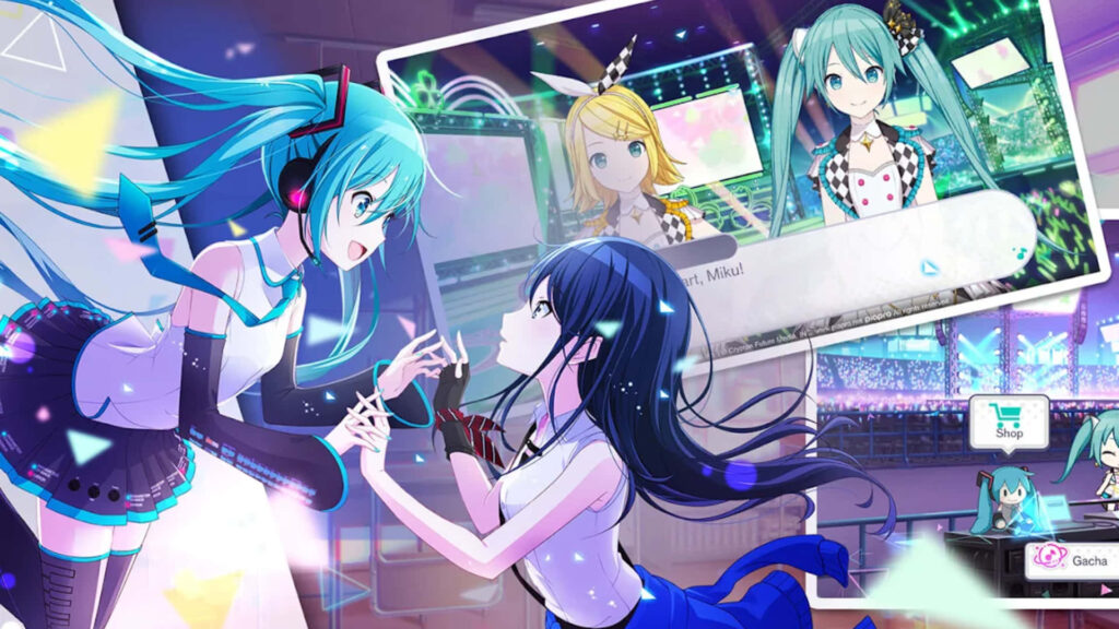 Vibrant Hatsune Miku Wallpaper: Colorful Stage Game Background