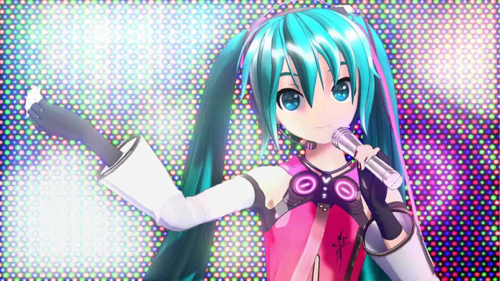Vibrant Hatsune Miku Wallpaper: Energetic Vocaloid Concert Scene
