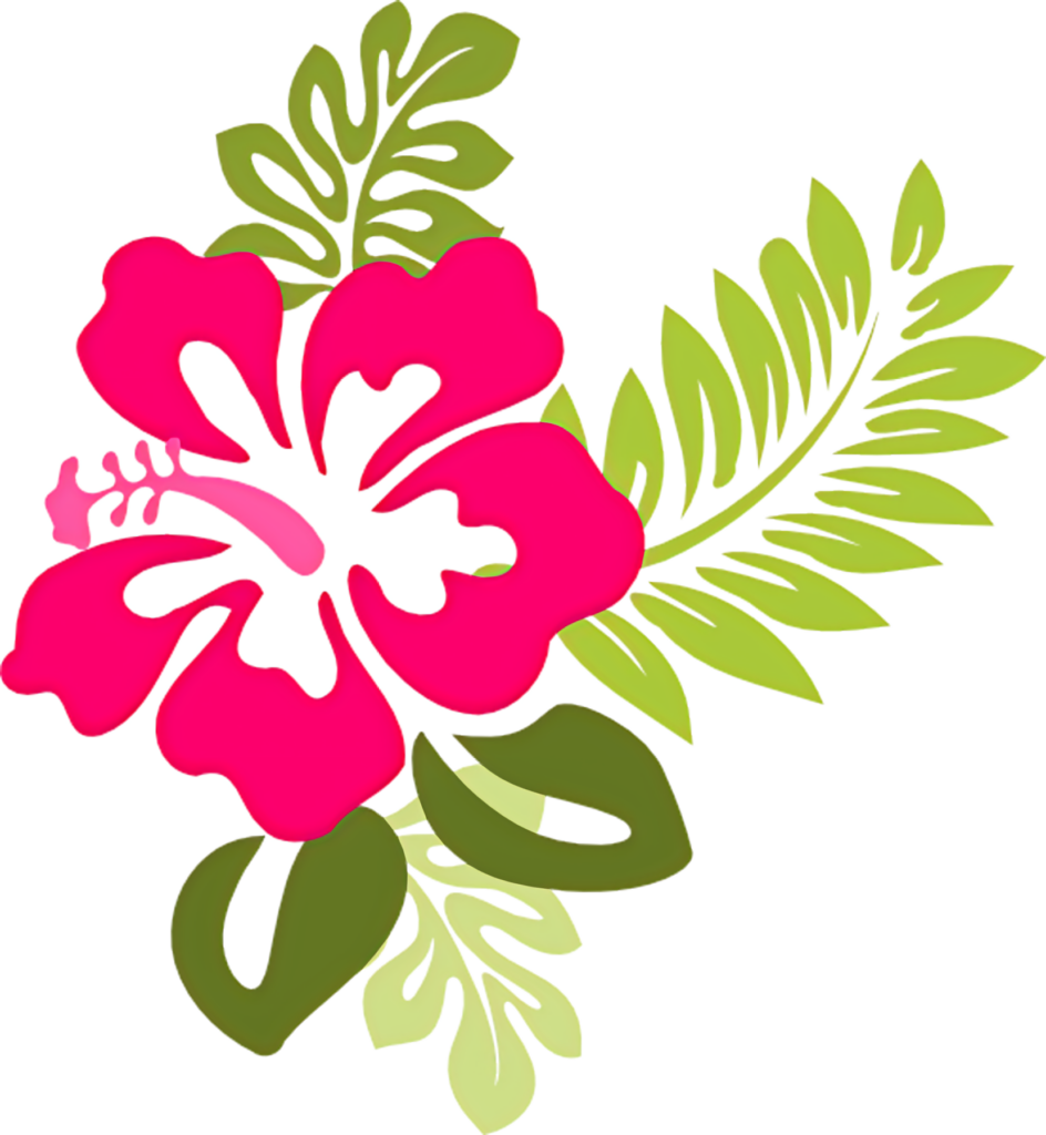 Vibrant Hawaiian Hibiscus Flower Wallpaper | Tropical Vector Art
