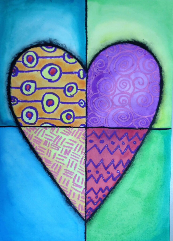 Vibrant Heart Art Wallpaper: Colorful Love & Positivity Design