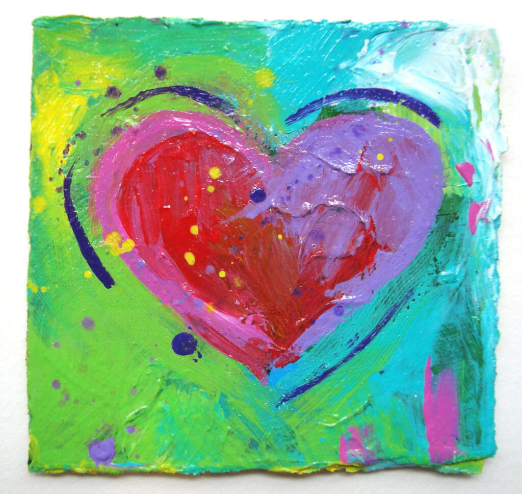 Vibrant Heart Artwork: Colorful Red & Purple Wallpaper Background