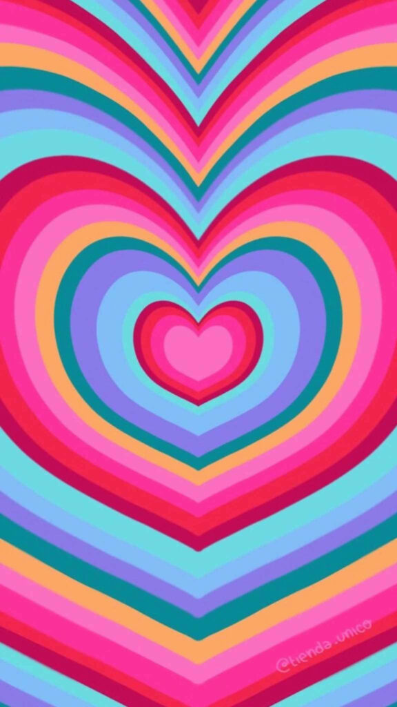 Vibrant Heart Wallpaper: Colorful Blue & Pink Design Background
