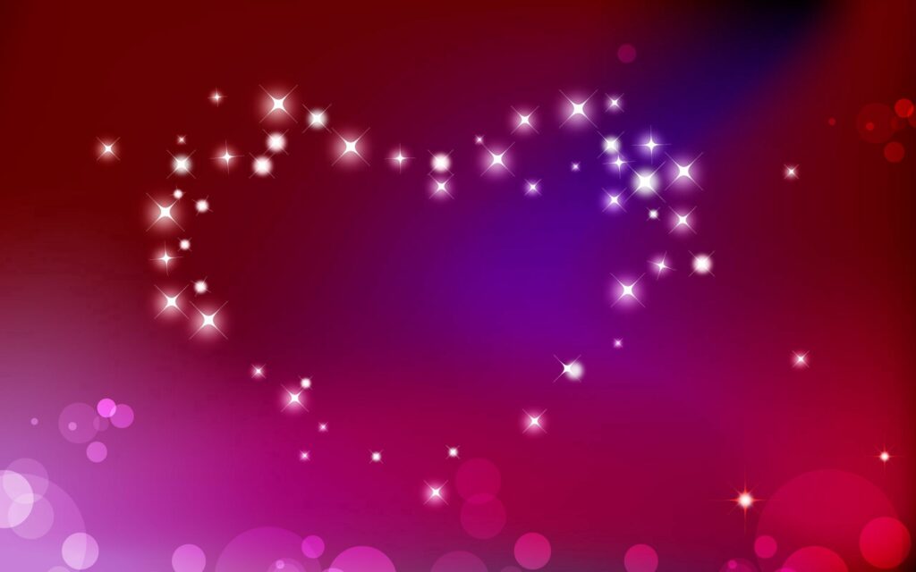 Vibrant Heart Outline Wallpaper: Sparkling Red to Purple Gradient