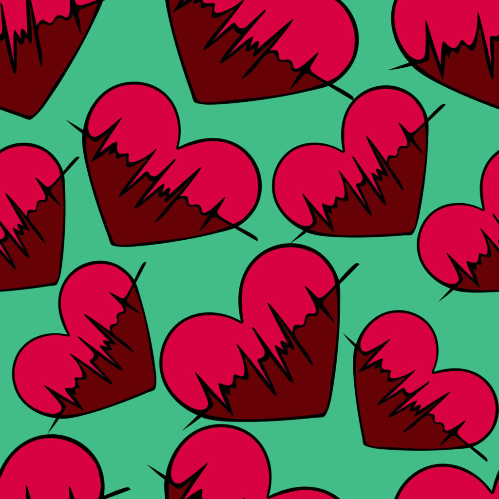 Vibrant Heart Rate Line Wallpaper on Green Background