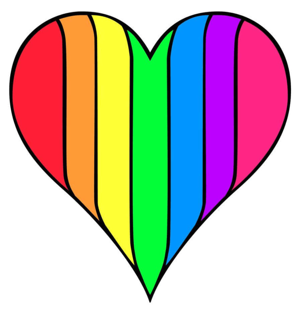 Vibrant Rainbow Heart Wallpaper: Love, Diversity & Inclusion Design