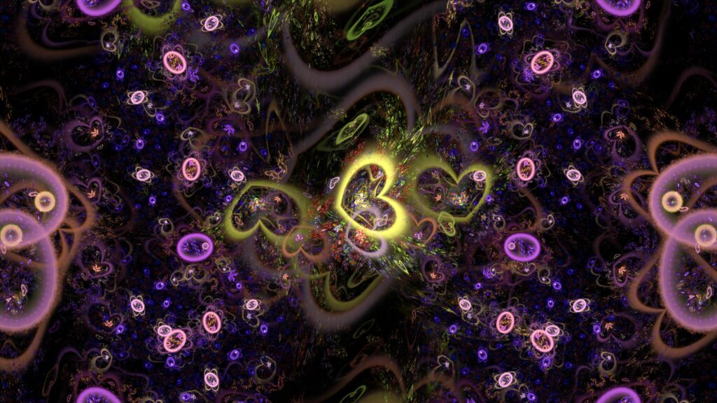 Vibrant Heart-Shaped Fractal Abstract Wallpaper - 3840x2160 Background