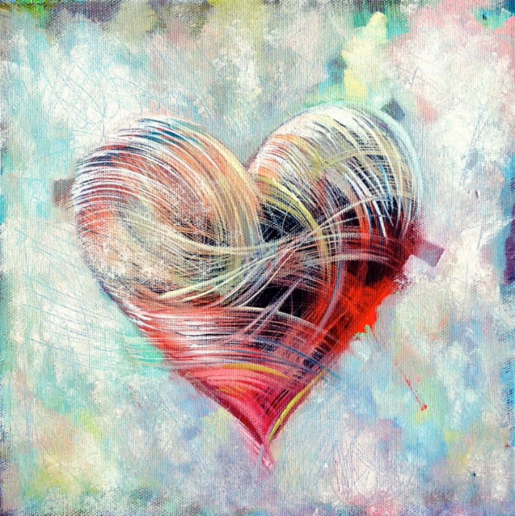 Vibrant Heart Art Wallpaper: Colorful & Textured Creative Design