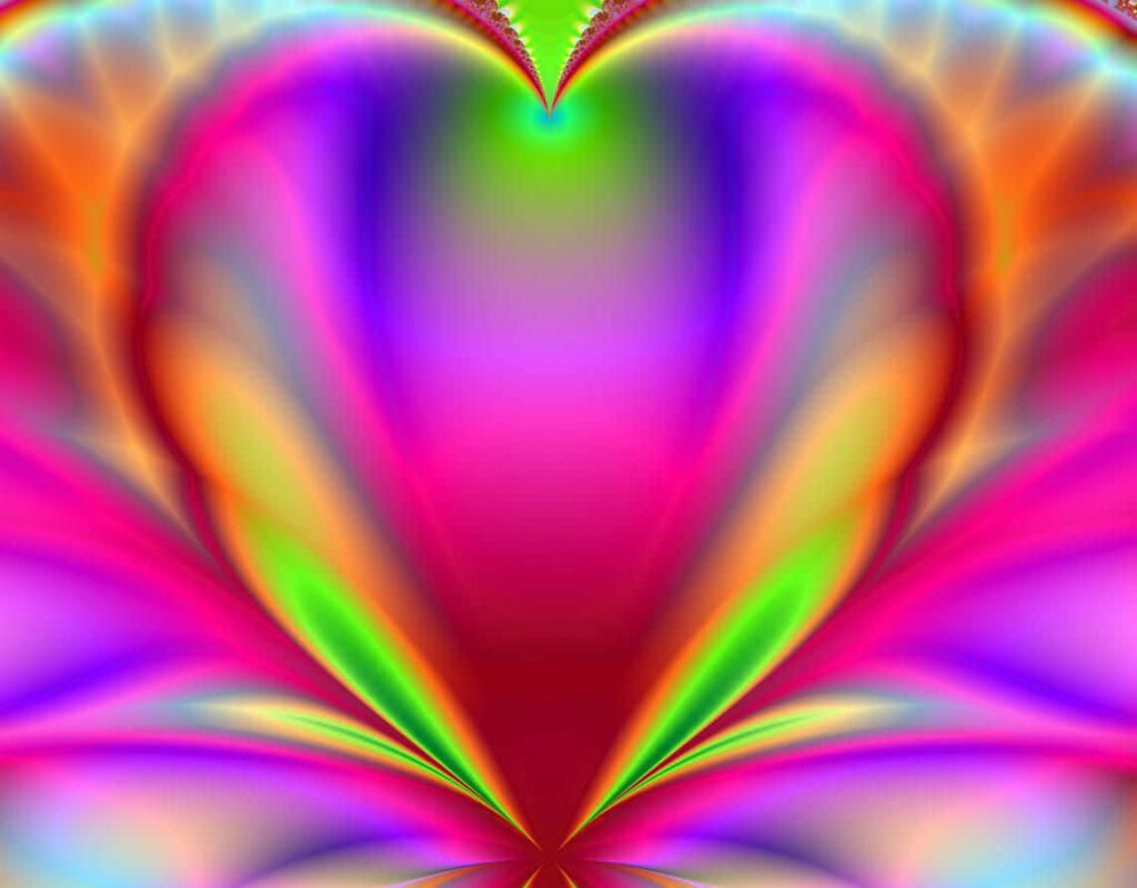 Vibrant Heart Wallpaper: Mesmerizing Multi-Hued Gradient Design