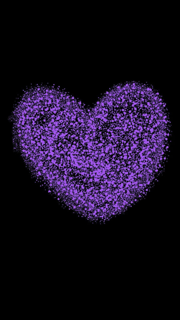 Vibrant Purple Particle Heart Wallpaper on Black - Love & Sacrifice