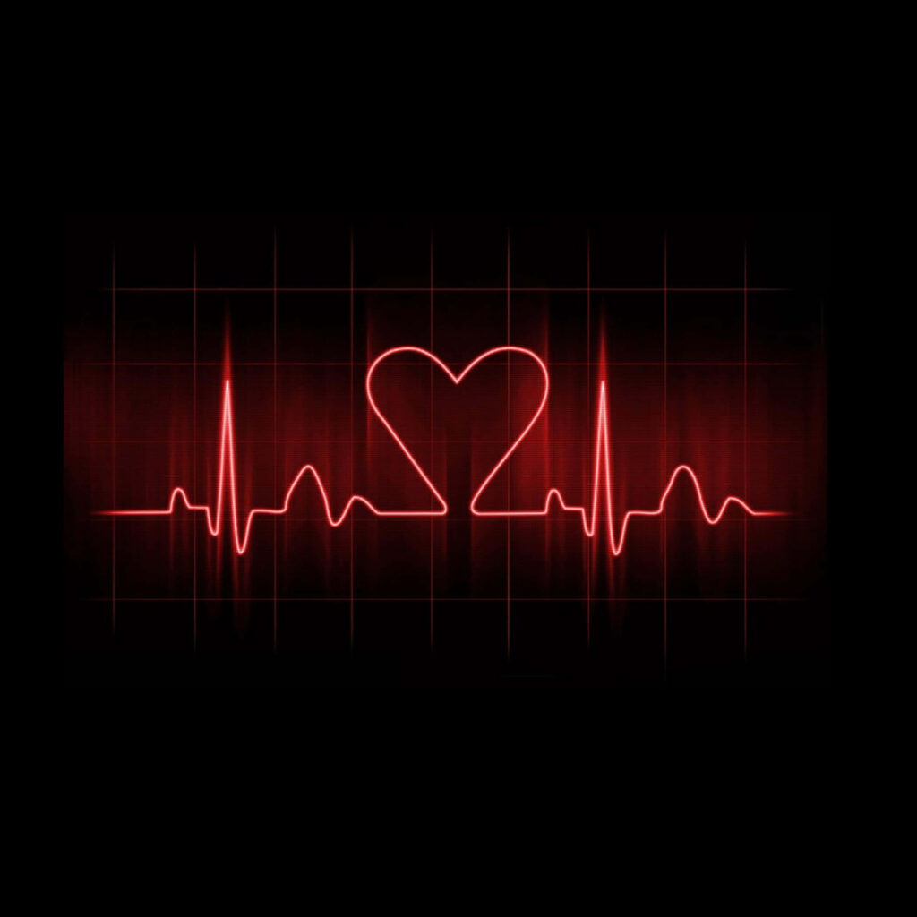Vibrant Heartbeat Line Wallpaper: Striking Heart Shape Design
