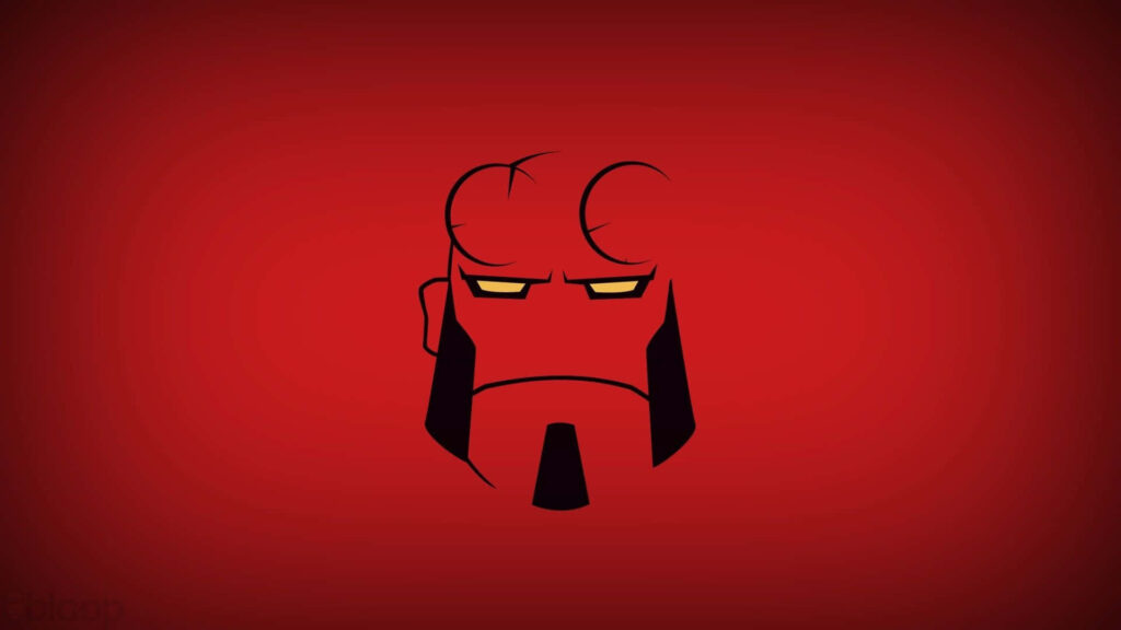 Bold Minimalist Hellboy Wallpaper: Red Background Art & Design