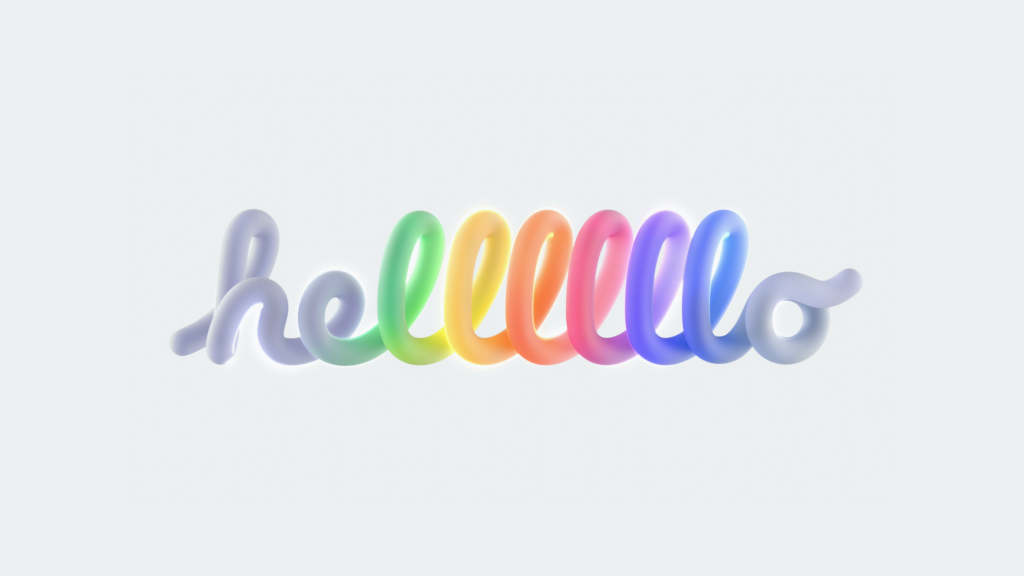 Colorful Apple MAC Event 2024 Wallpaper with Rainbow 'Helllllo'