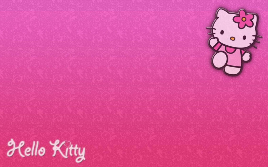 Cheerful Hello Kitty Wallpaper on Vibrant Pink Background