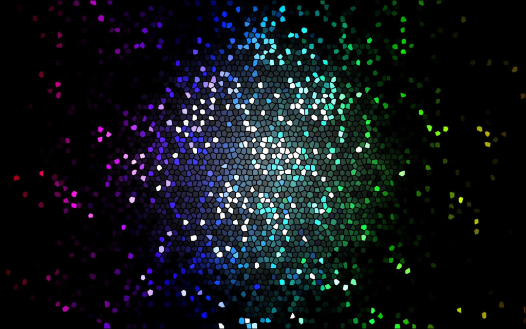 Vibrant Hexagonal Bokeh Wallpaper in Blues, Purples & Greens