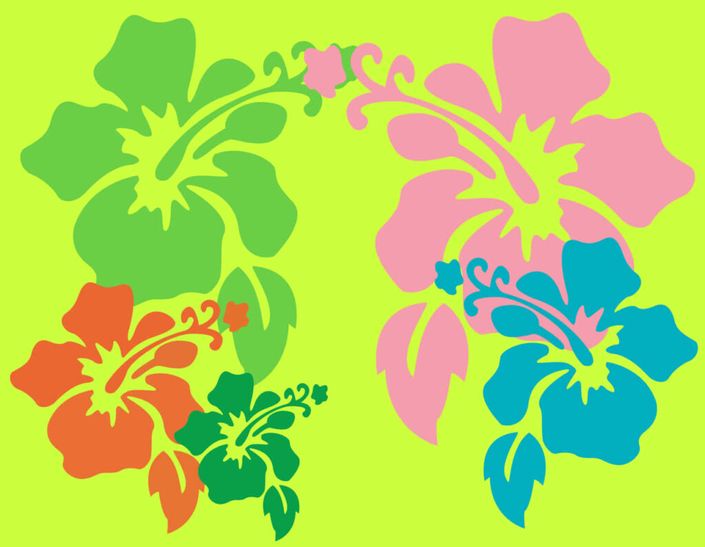 Vibrant Hawaiian Hibiscus Wallpaper with Bright Yellow Background