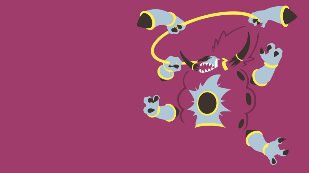 Vibrant Hoopa Unbound Wallpaper: Bold Vector Art Background