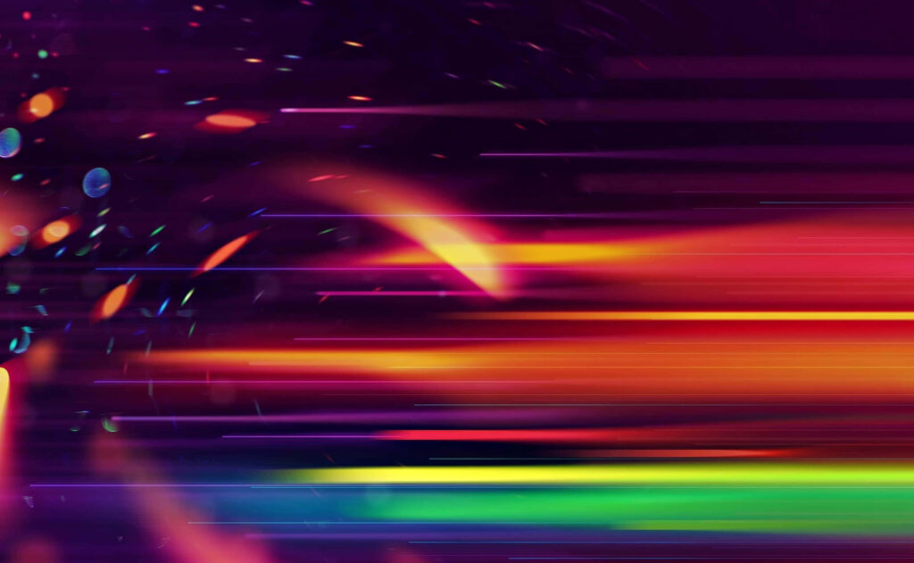 Vibrant Horizontal Abstract Wallpaper with Dynamic Colorful Lights