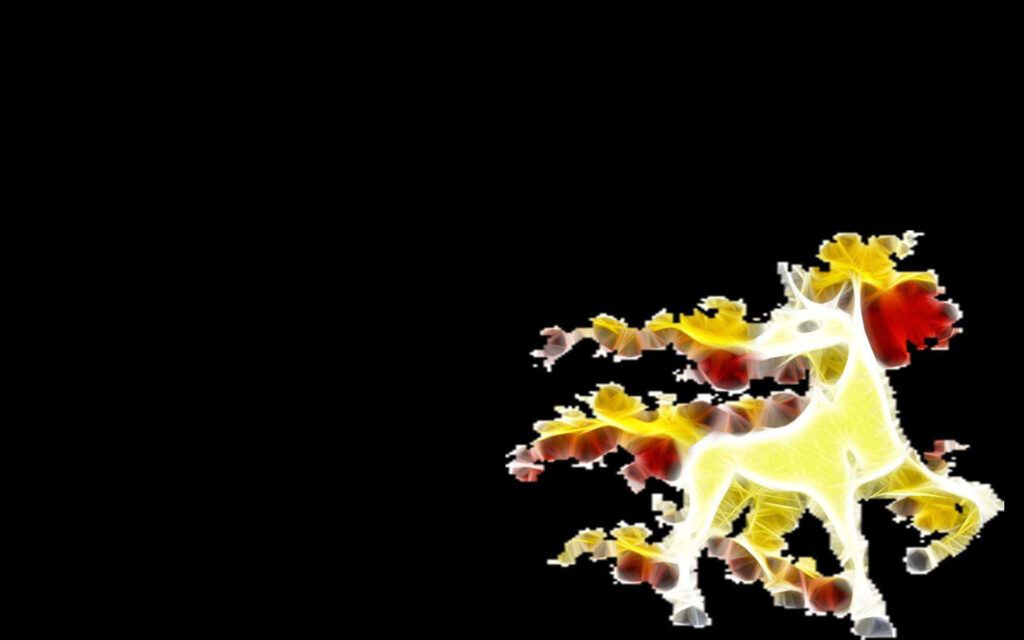 Vibrant Horse-Inspired Abstract Wallpaper on Black Background