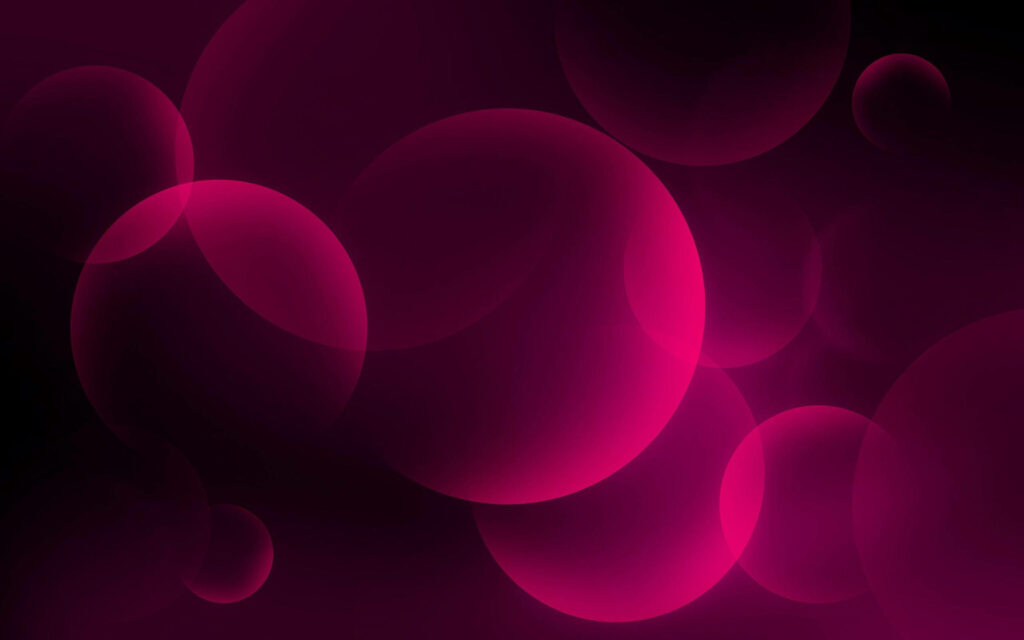 Vibrant Hot Pink Orbs on Dark Background - Modern Wallpaper