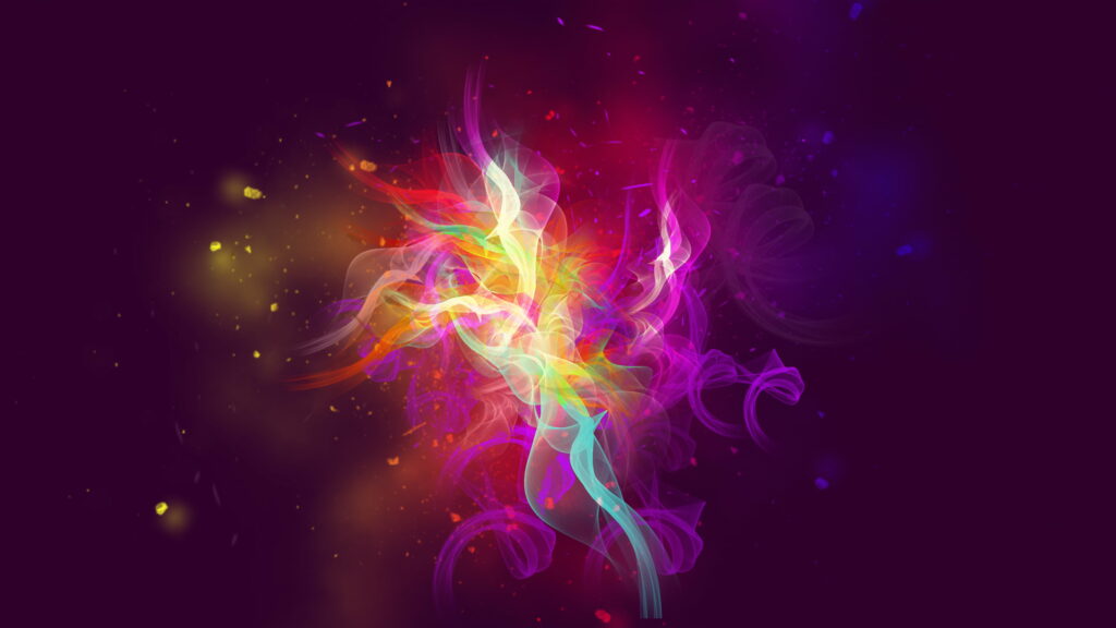 Vibrant Whispers: A Kaleidoscope of Color in Digitally-Rendered Abstract Smoke Wallpaper