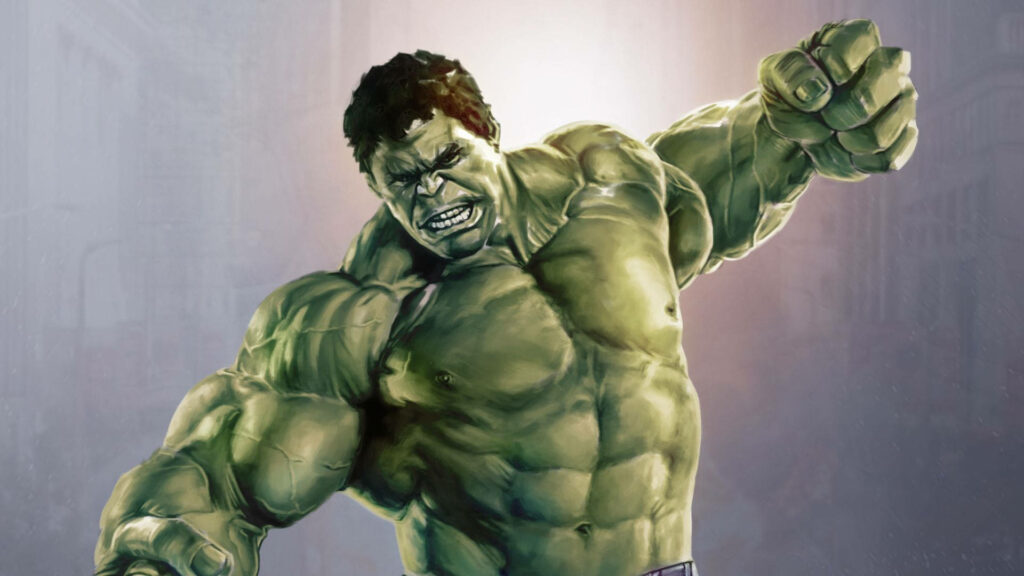 Vibrant Hulk Watercolor Wallpaper: Dynamic Smash Background Art