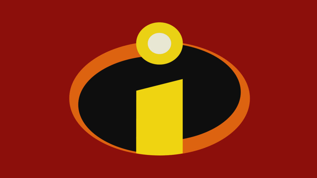 Vibrant Incredibles Logo Wallpaper: Bold Yellow on Red Background