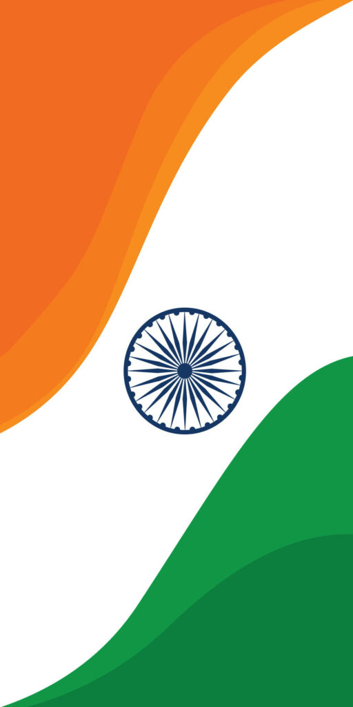 Elegant Indian Flag Wallpaper: Vibrant Saffron, White & Green Design